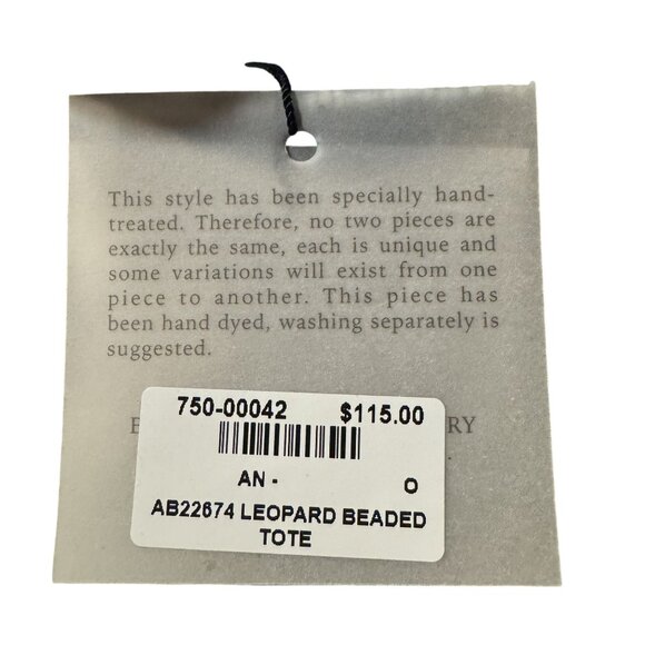 America & Beyond Beaded Leopard Tote Bag With Tribal Flair - Picture 3 of 10